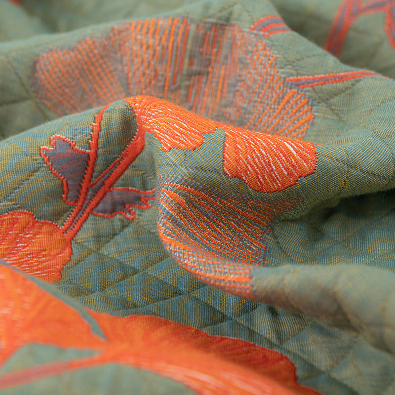 Valona Reversible Ginkgo Leaf Cotton Quilt