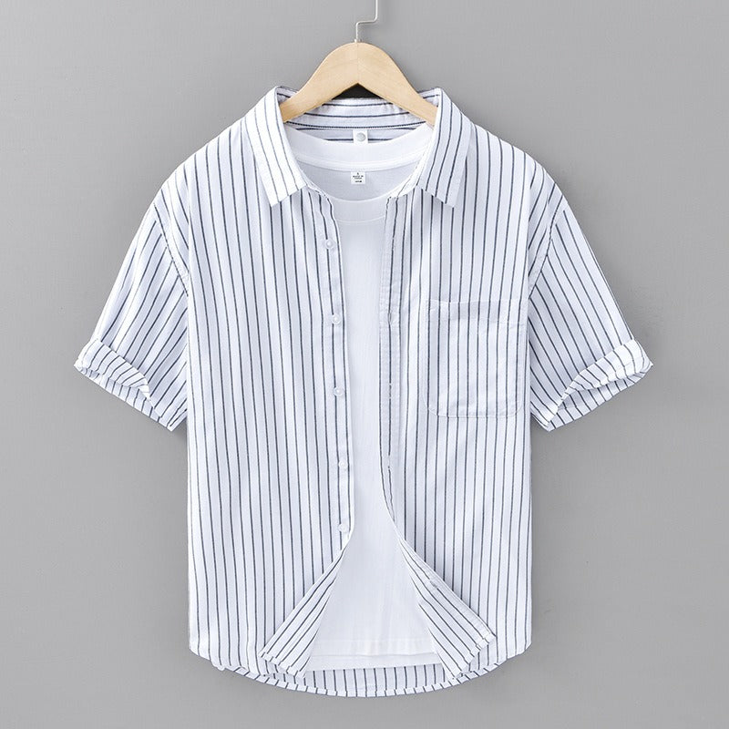 Serino Linen Striped Shirt - Edward Fraiser