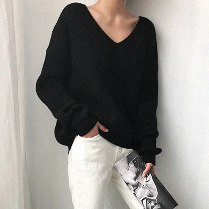 Aurora V-Neck Soft Knit Sweater