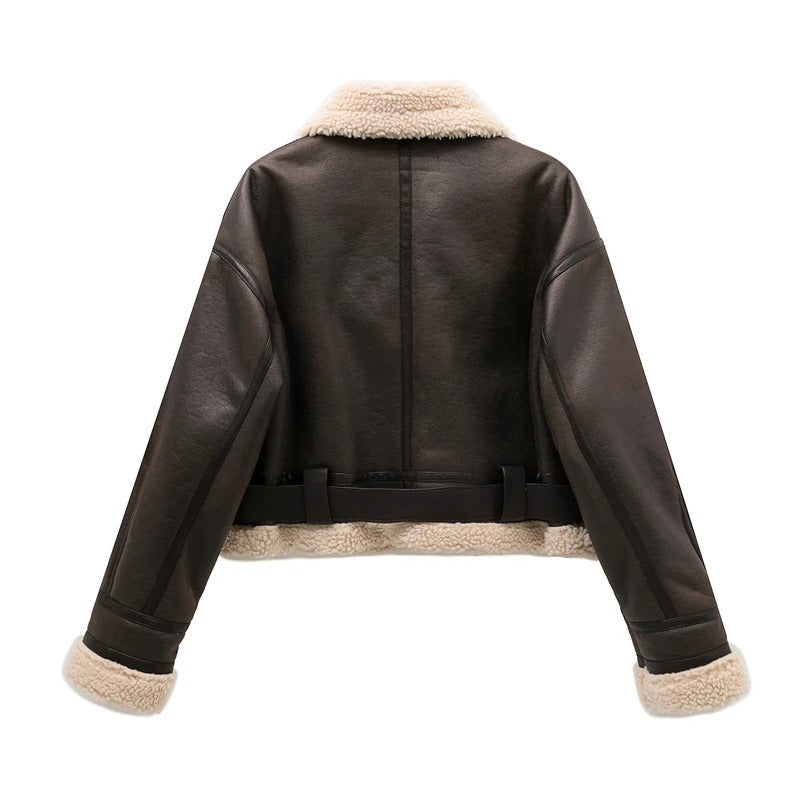 Vera Belted Shearling Jacket