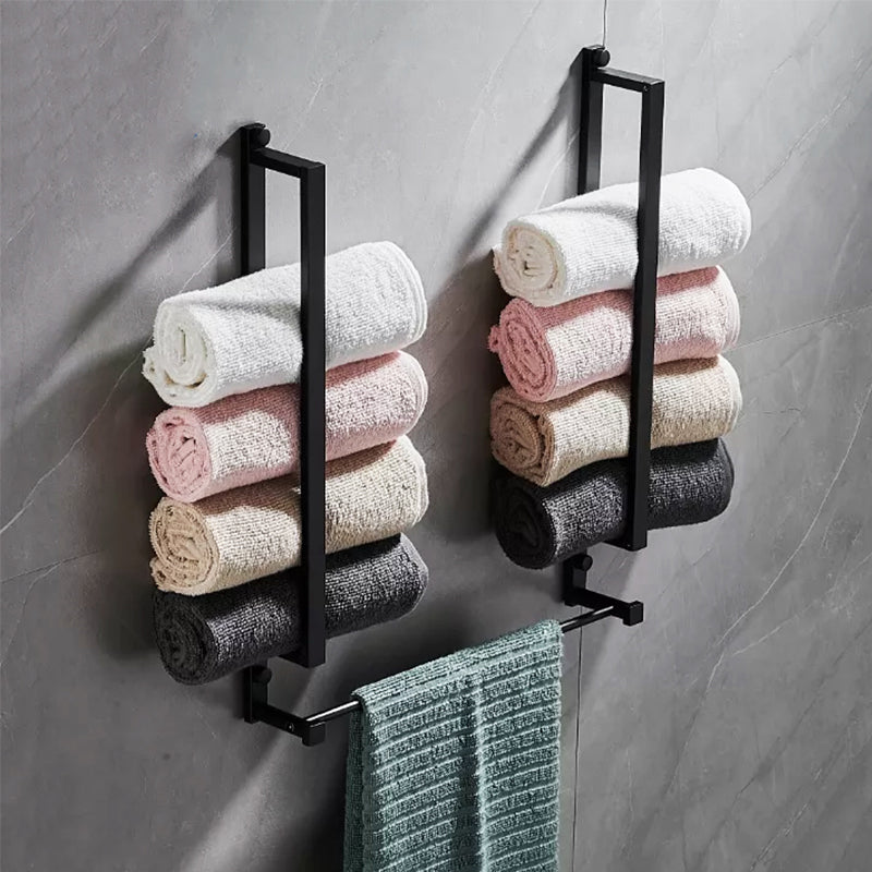 Wall-Mounted Aluminum Towel Rack – Multi-Tier Storage Rail for Modern Bathrooms