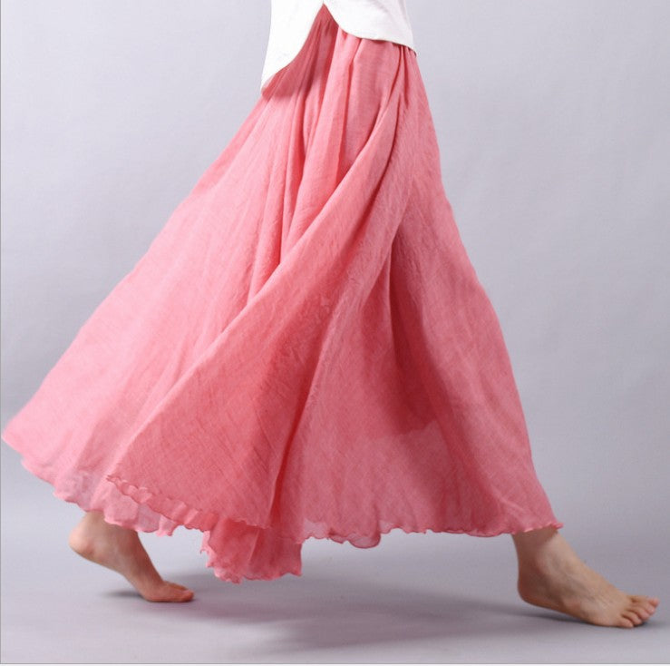 Rustic Linen Maxi Skirt