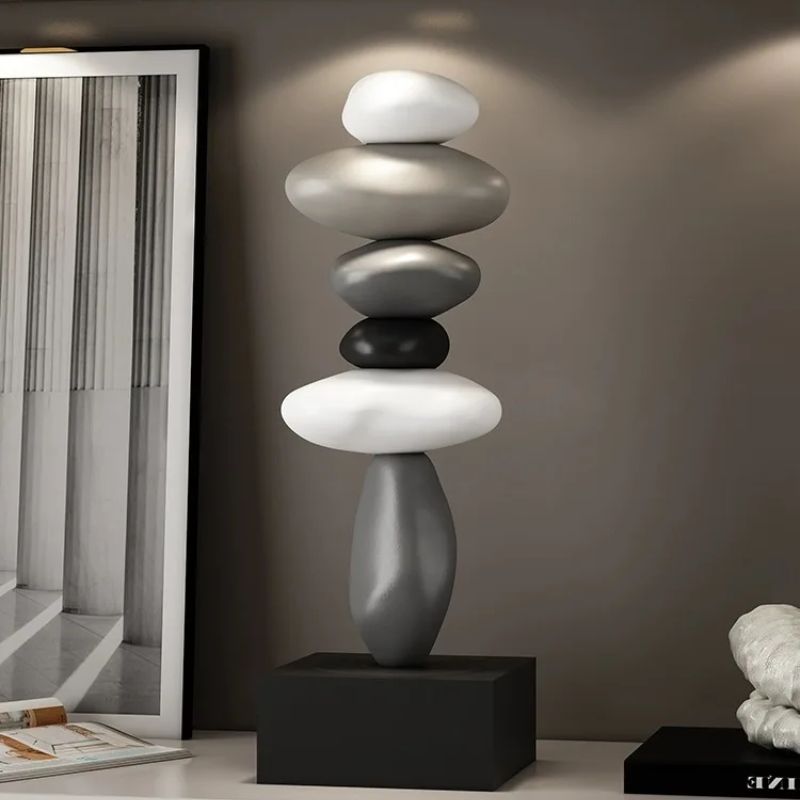 Zen Balance Stone Sculpture – Resin Decor Accent for Meditation & Mindful Spaces