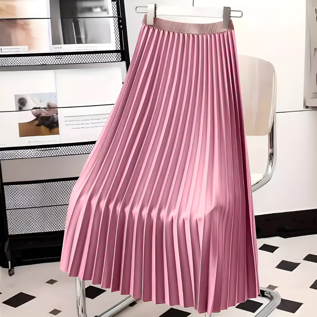 Livia Satin Pleated Skirt