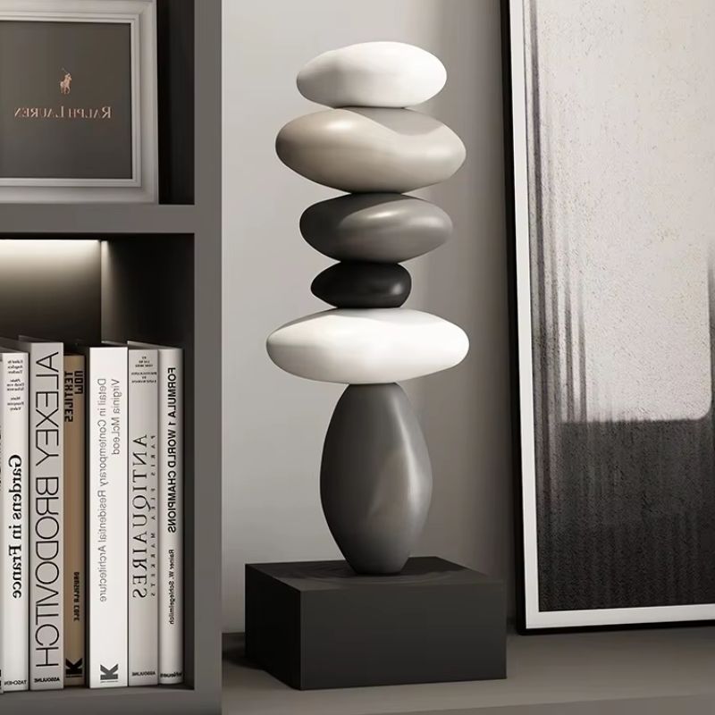 Zen Balance Stone Sculpture – Resin Decor Accent for Meditation & Mindful Spaces