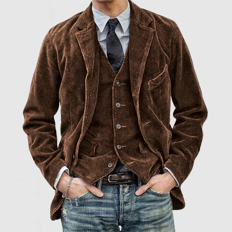 Naples Corduroy Lapel Jacket And Waistcoat