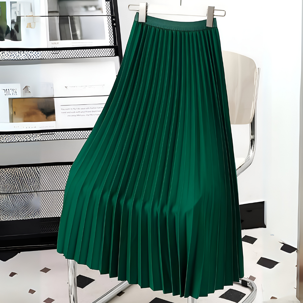 Livia Satin Pleated Skirt
