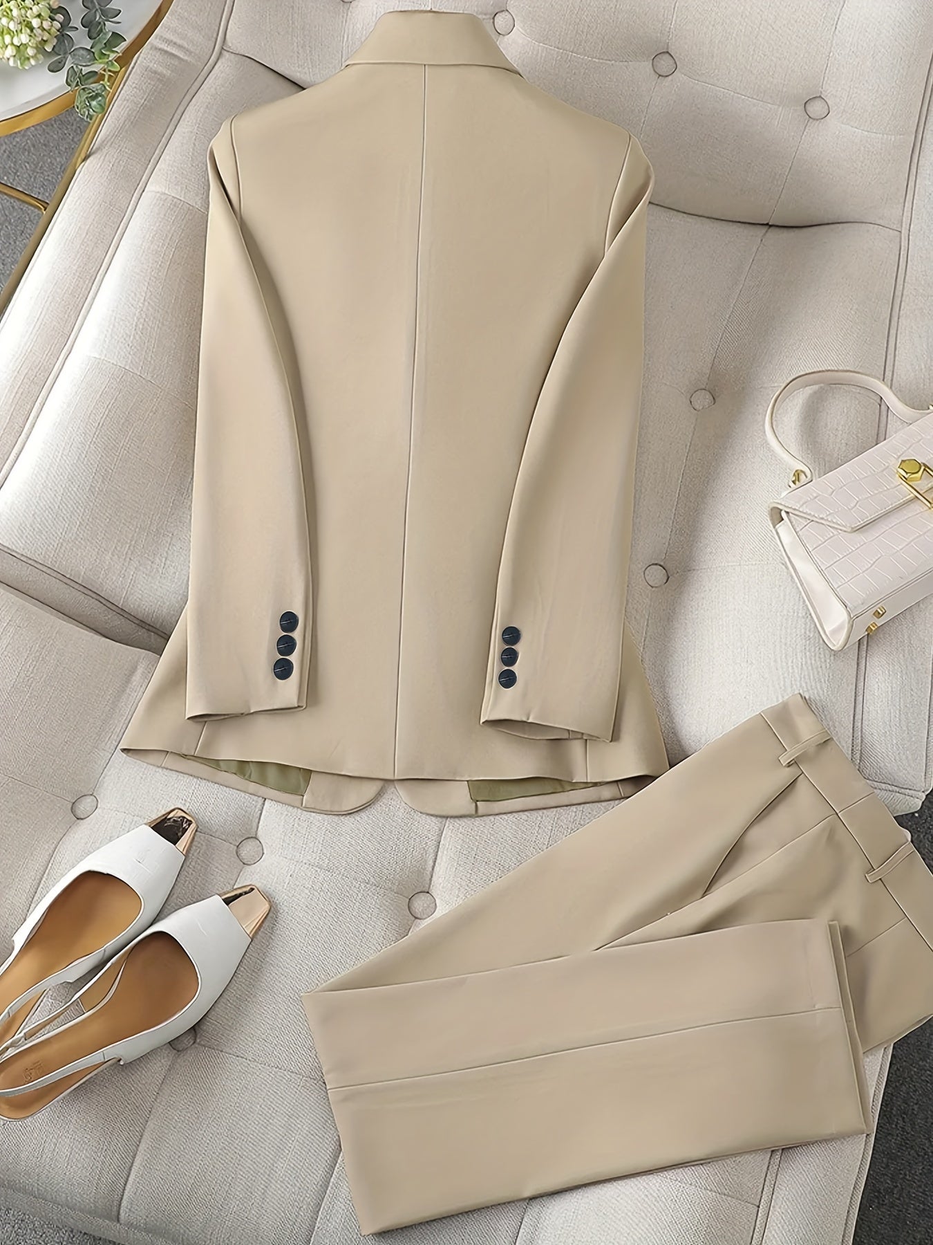 Women’s Azure Notched Lapel Blazer Set