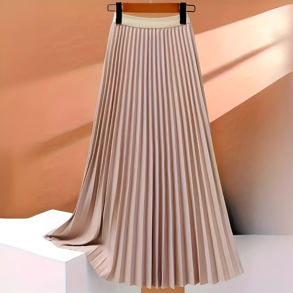 Livia Satin Pleated Skirt