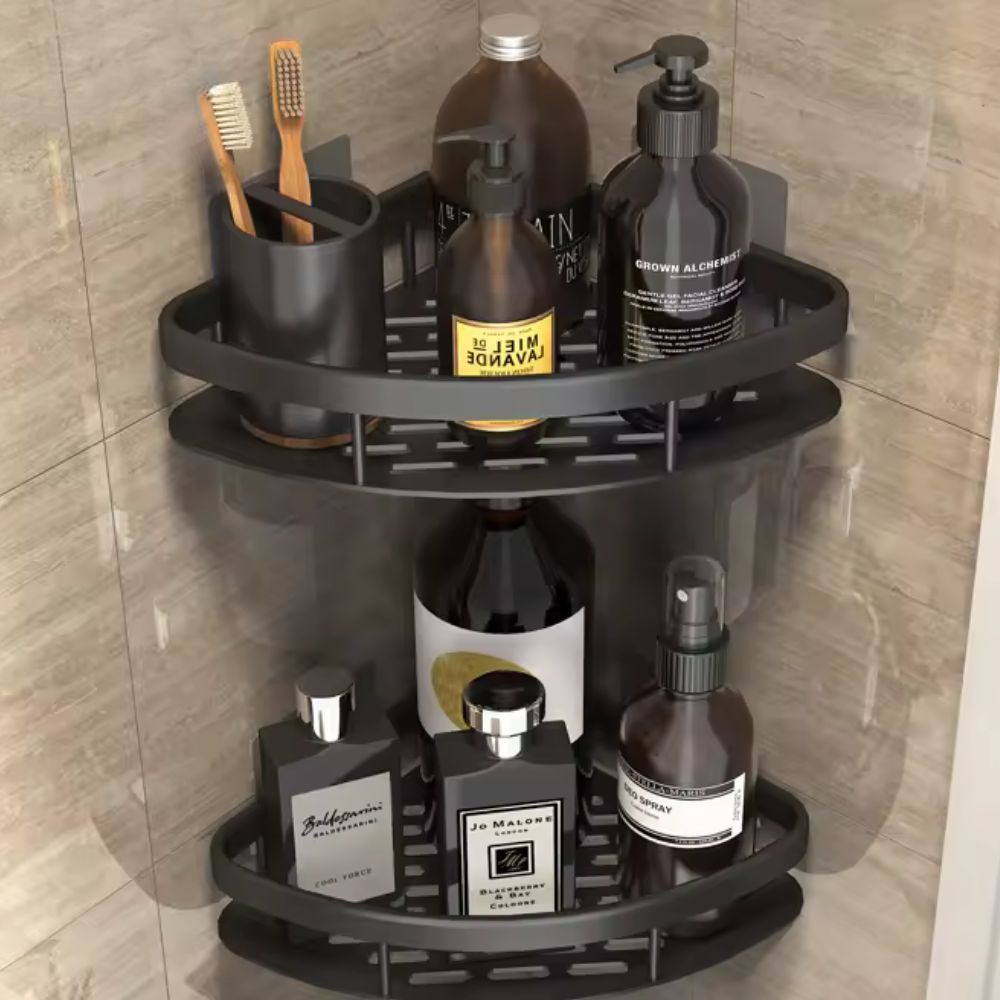Rustproof Wall-Mounted Bathroom Organizer – 1 & 2 Tier