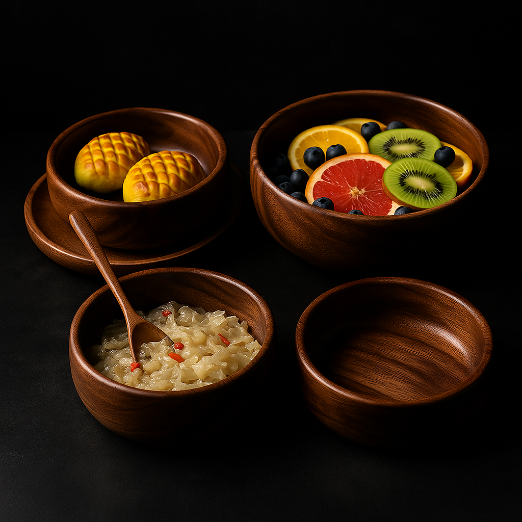 Artisan Walnut Serving Bowls