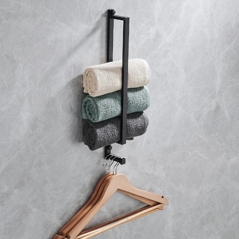 Wall-Mounted Aluminum Towel Rack – Multi-Tier Storage Rail for Modern Bathrooms