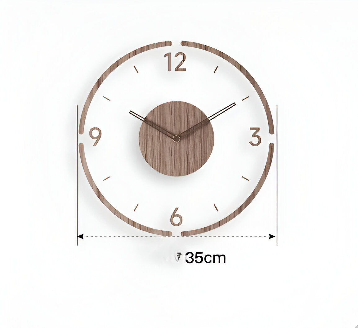 Transparent Acrylic Wall Clock – Silent Non-Ticking Wooden Design