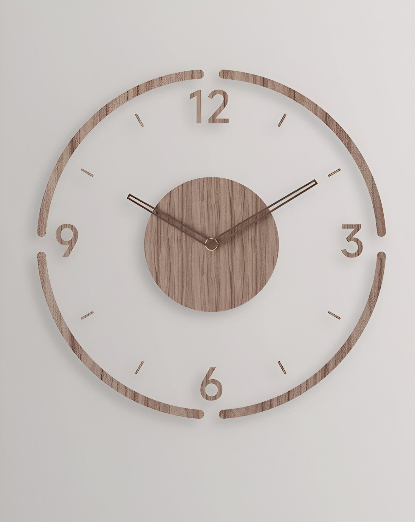 Transparent Acrylic Wall Clock – Silent Non-Ticking Wooden Design