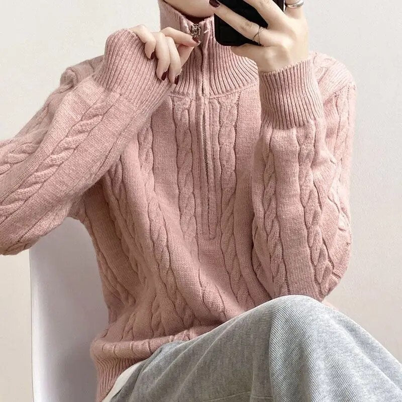 Fiona Cotton Zipper Sweater