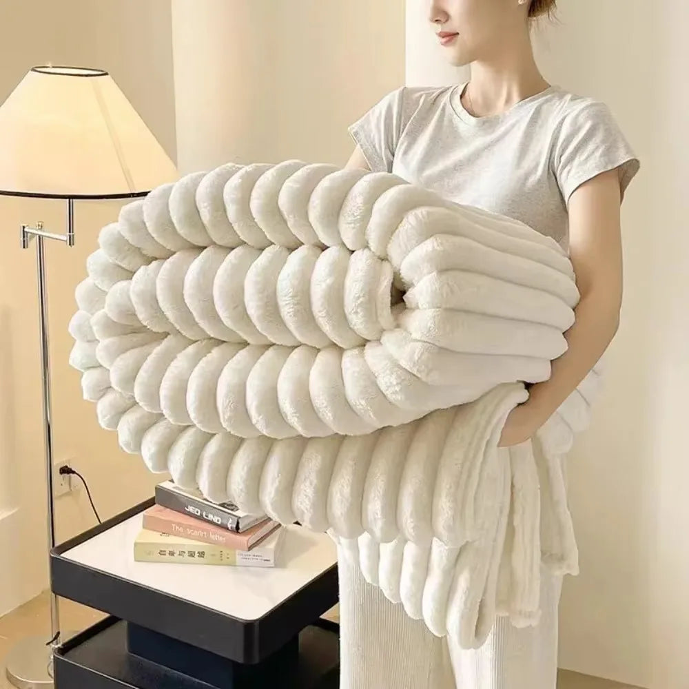 Ultra-Plush Ribbed Throw Blanket