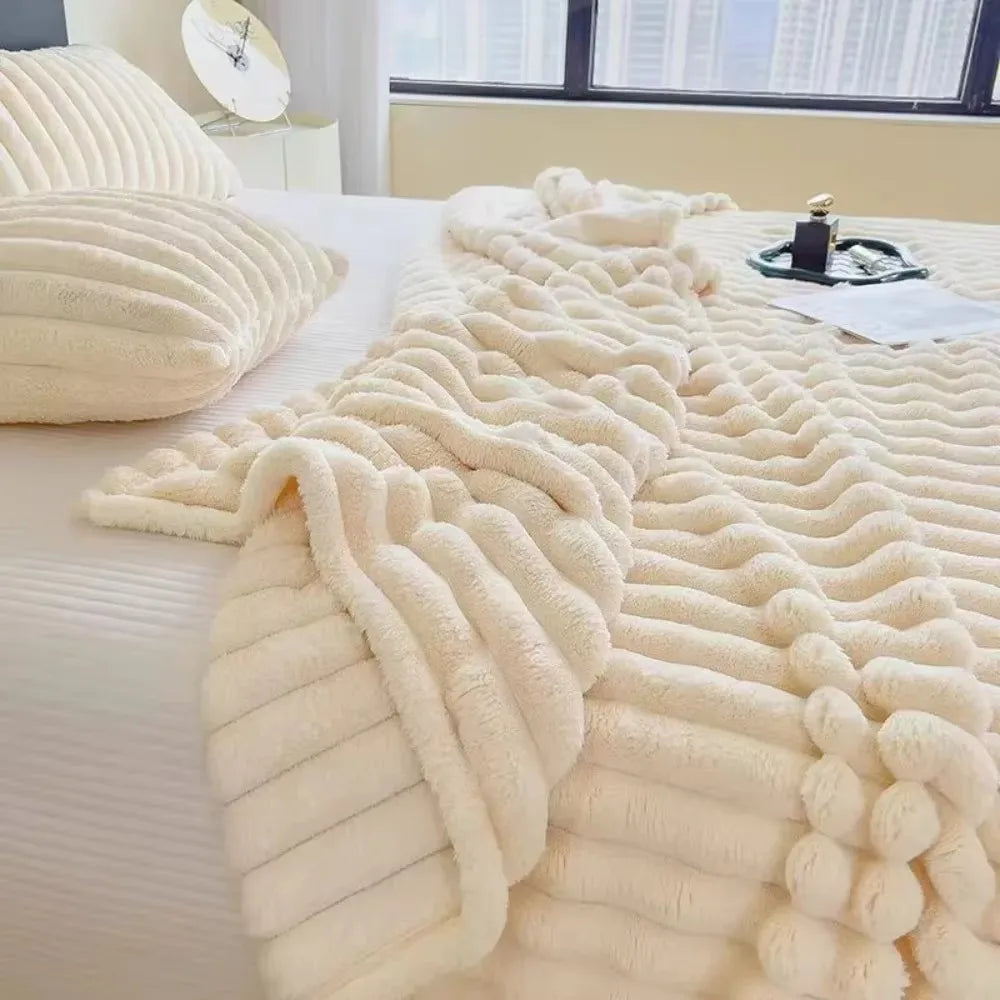 Ultra-Plush Ribbed Throw Blanket