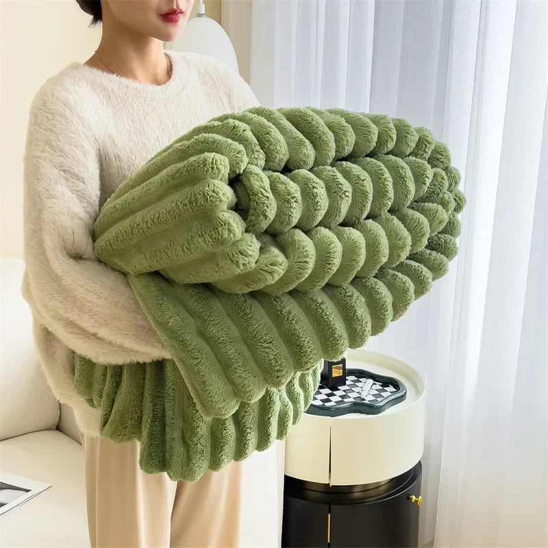 Ultra-Plush Ribbed Throw Blanket