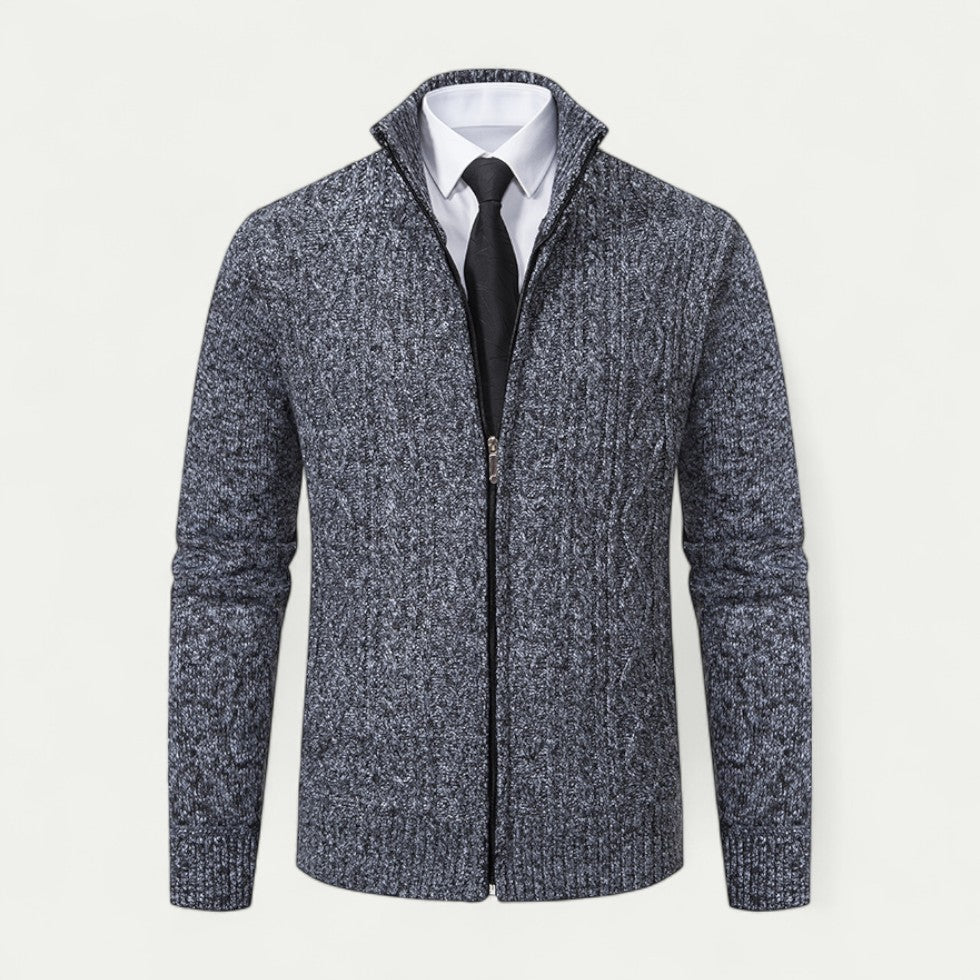 Brighton Cable-Knit Zip-Up Cardigan