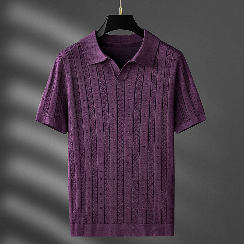 Luxe Textured Knit Polo Shirt
