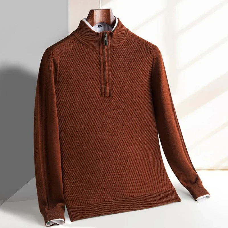 Hayden Textured Wool Quarter Zip