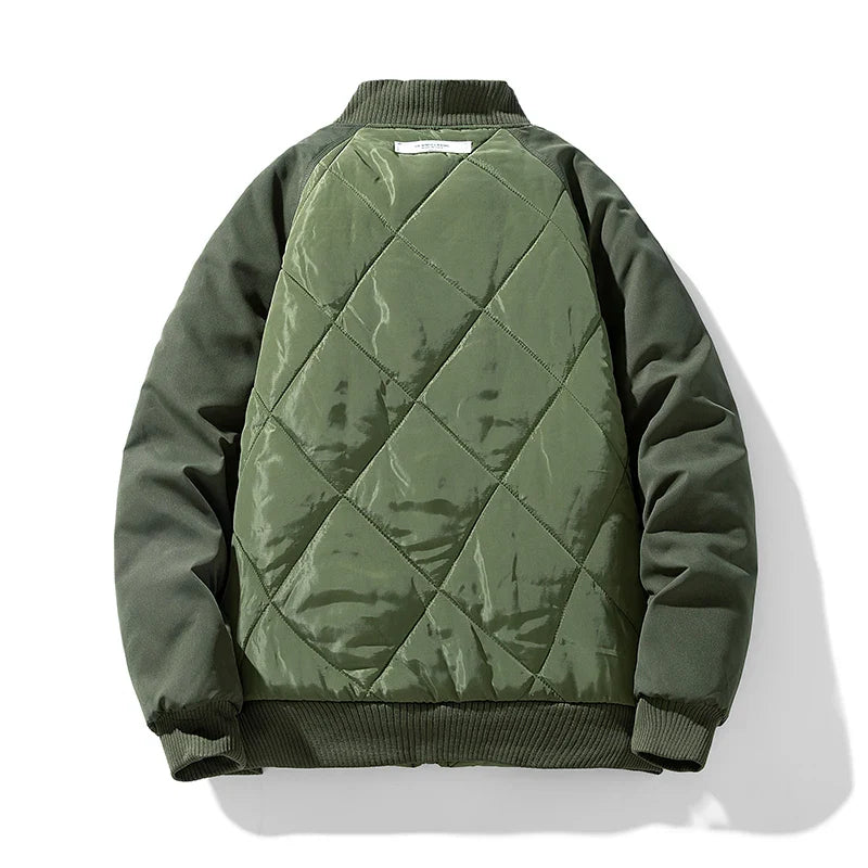 Quilted Cargo Puffer Bomber Jacket