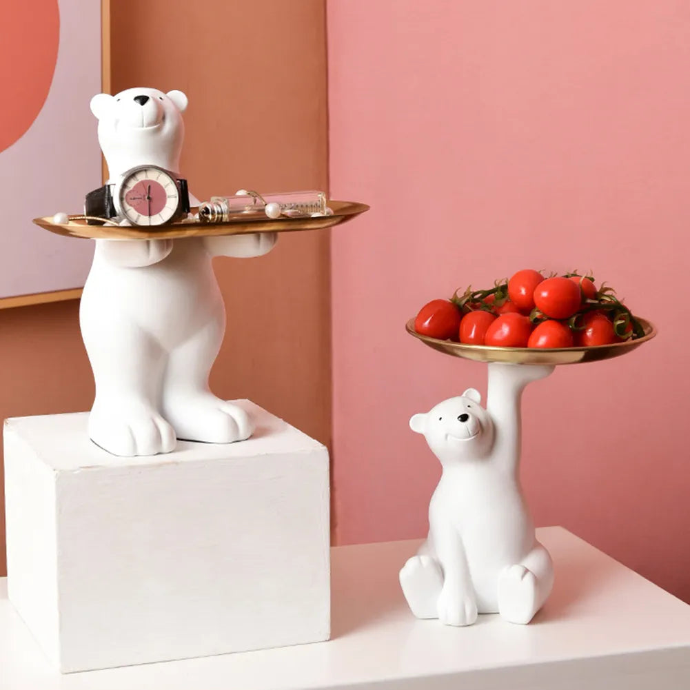 Polar Bear Resin Tray Figurine