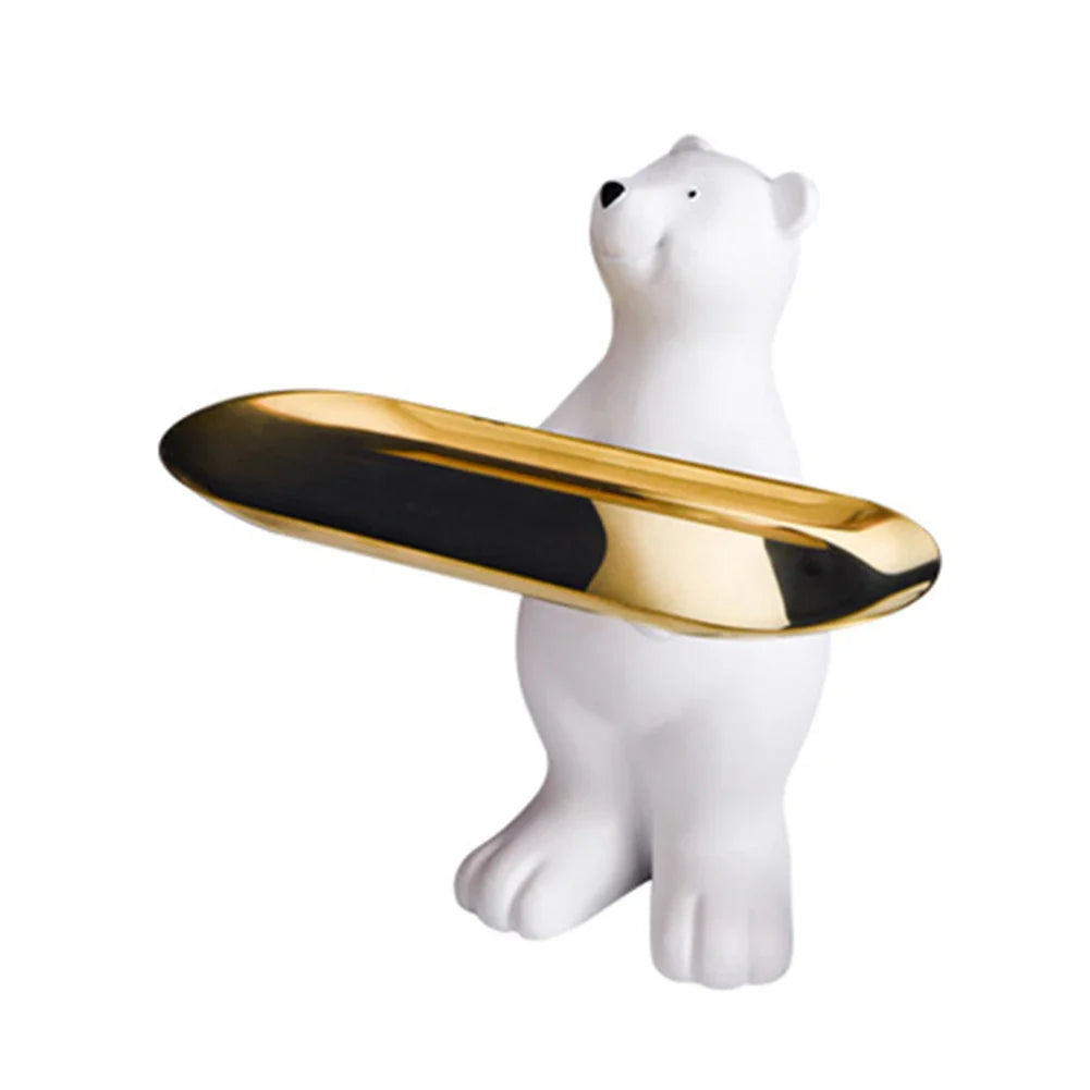 Polar Bear Resin Tray Figurine
