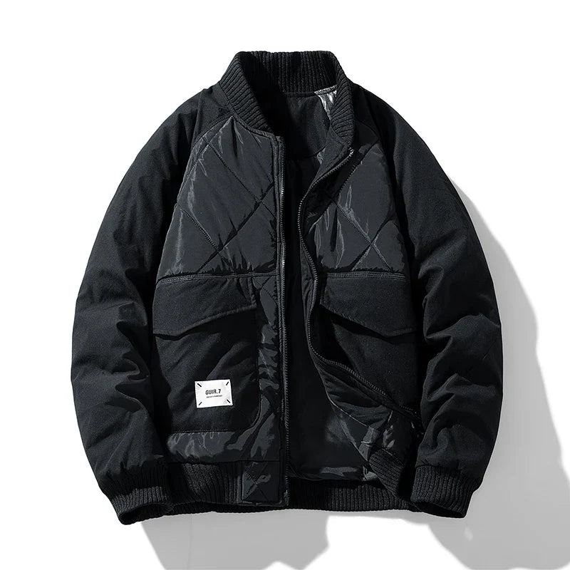 Quilted Cargo Puffer Bomber Jacket
