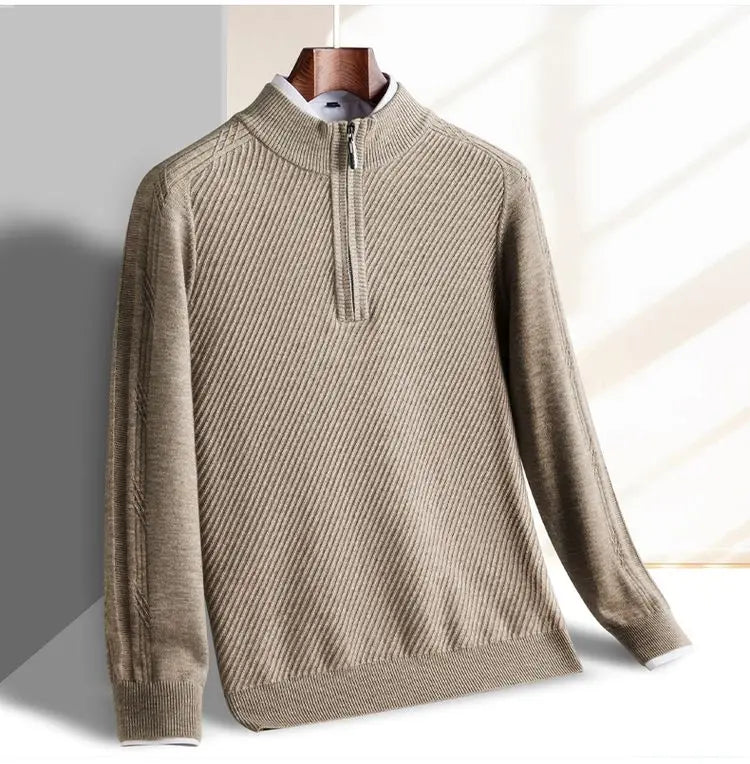 Hayden Textured Wool Quarter Zip