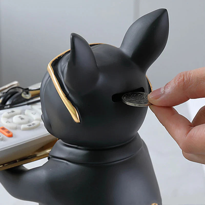 French Bulldog Resin Tray Figurine – Decorative Dog Statue for Keys, Jewelry & Home Decor