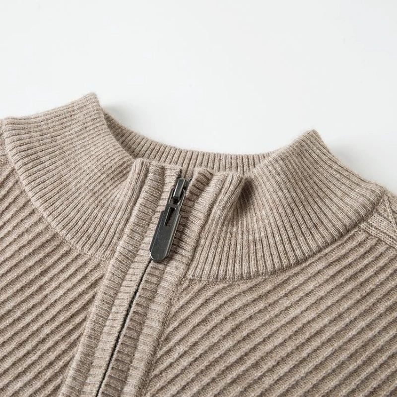 Hayden Textured Wool Quarter Zip