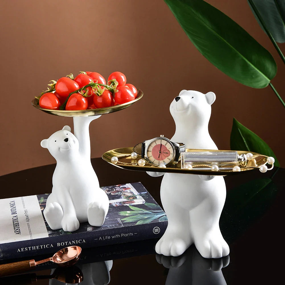 Polar Bear Resin Tray Figurine