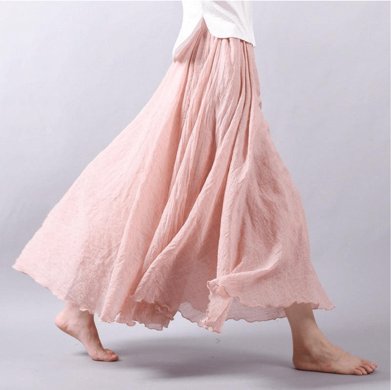 Rustic Linen Maxi Skirt