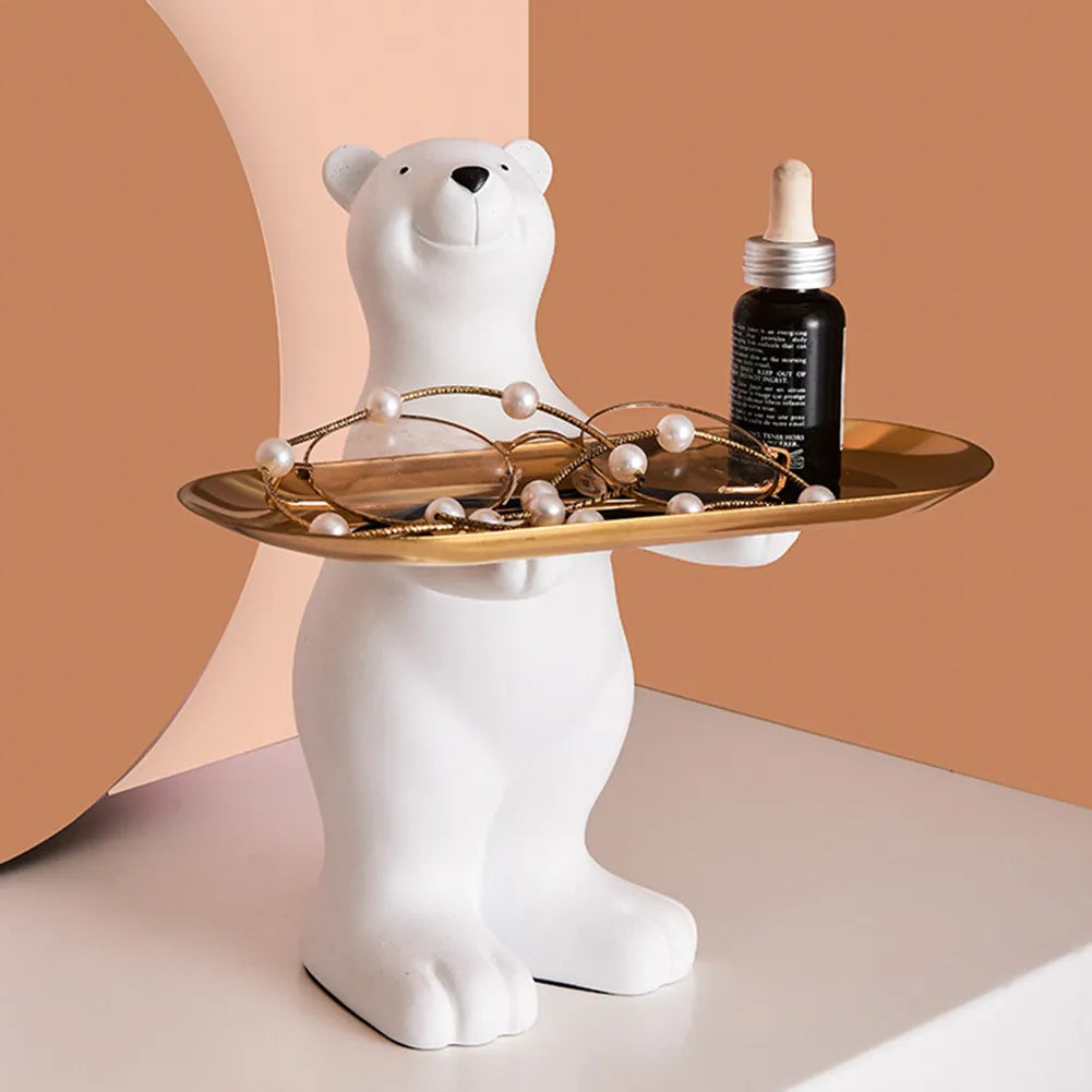 Polar Bear Resin Tray Figurine