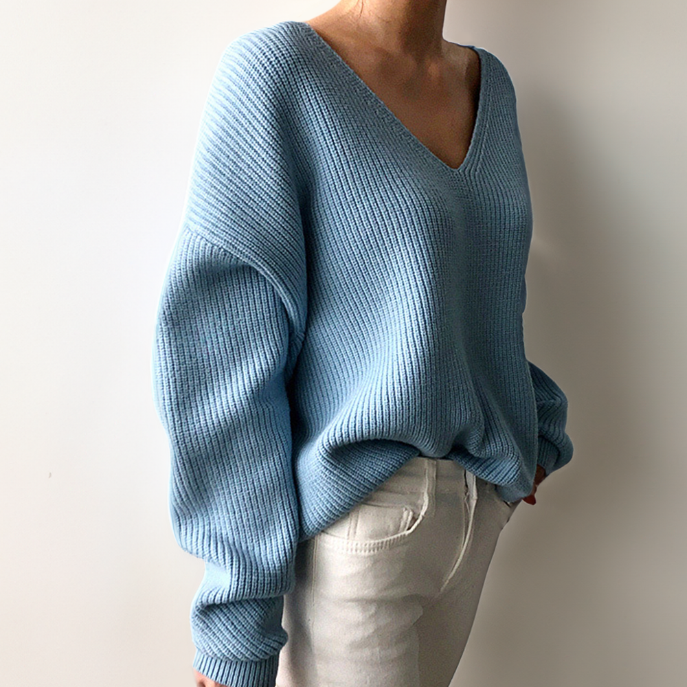 Aurora V-Neck Soft Knit Sweater