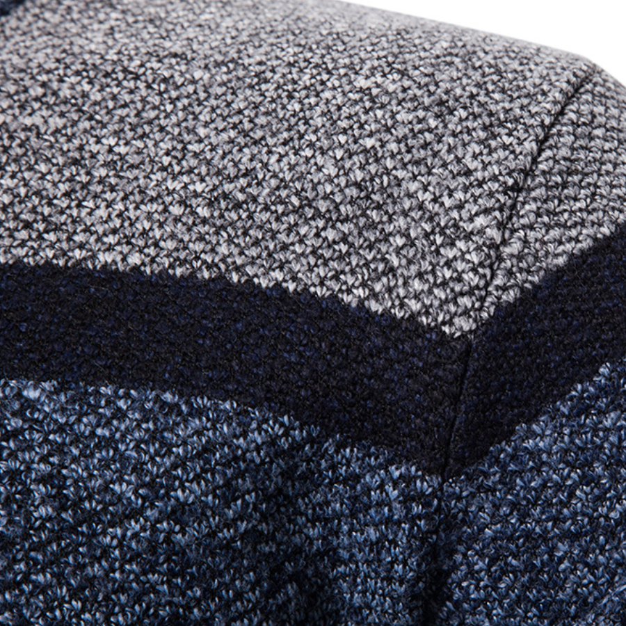 Mens Striped Slim Fit Knitted Cardigan - Edward Fraiser