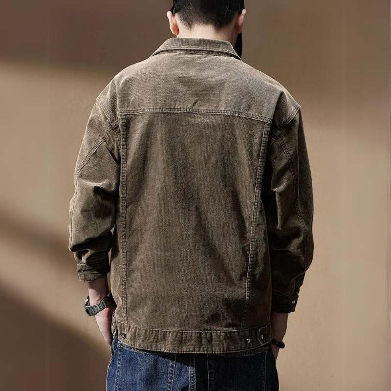 Men's Khaki Corduroy Jacket - Edward Fraiser