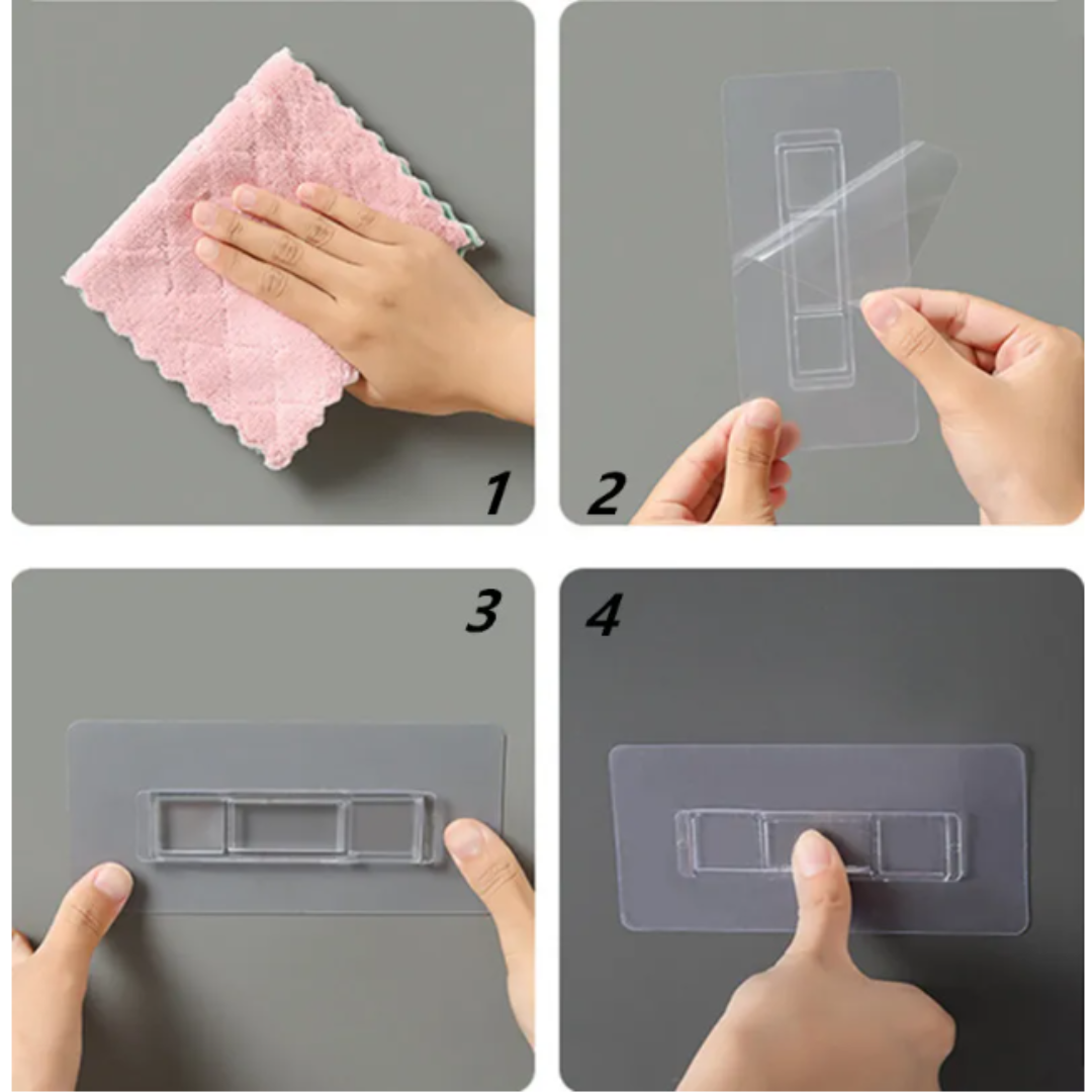 Wall-Mounted Kitchen Organizer with Towel Rack and Phone Holder