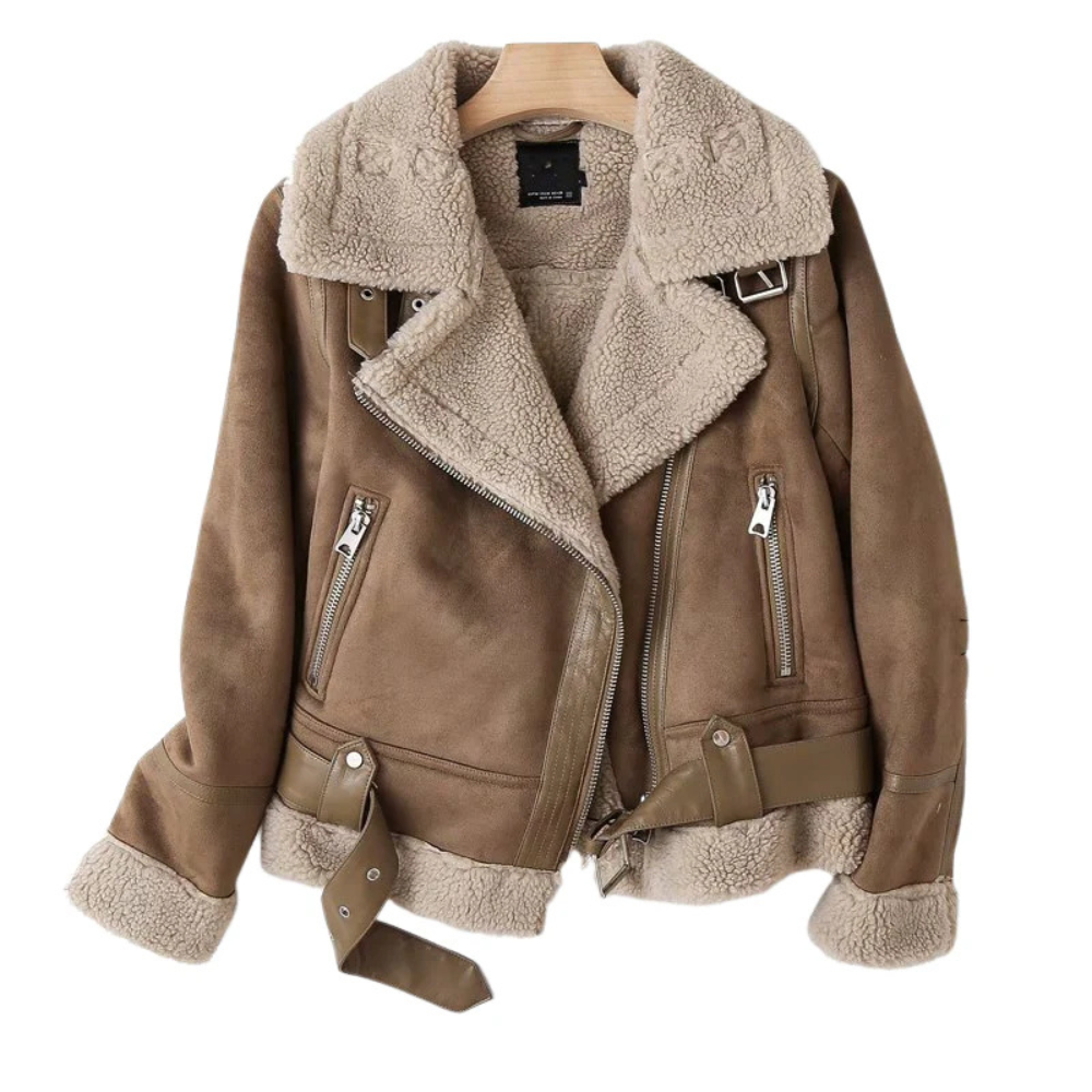 Daphne Faux Suede Shearling Jacket
