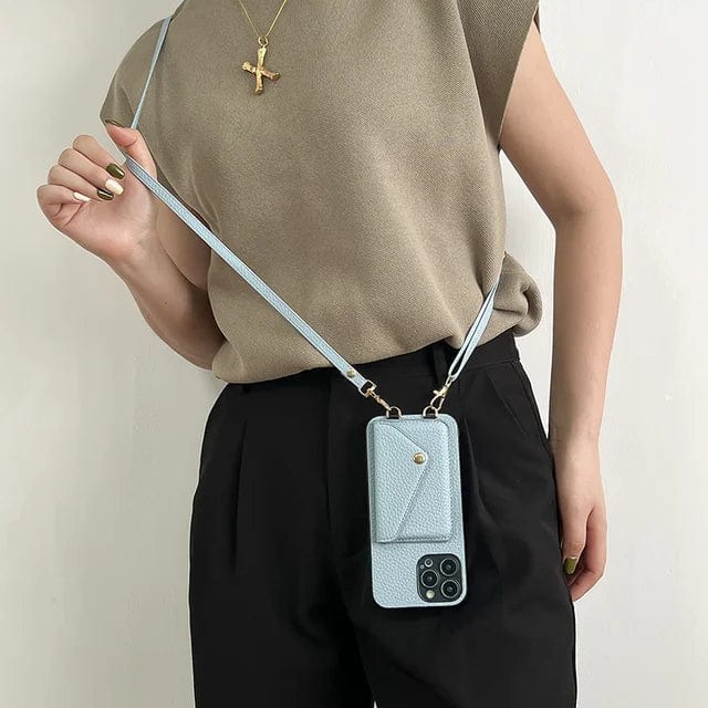 Leather Crossbody Phone Bag with Card Holder