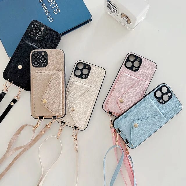Leather Crossbody Phone Bag with Card Holder