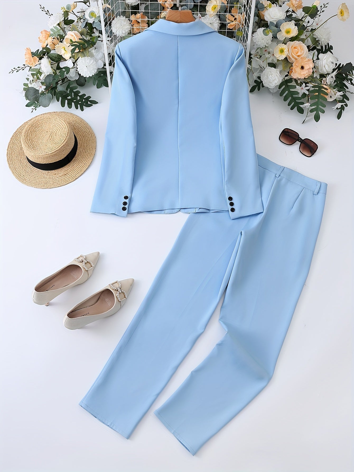 Women’s Azure Notched Lapel Blazer Set