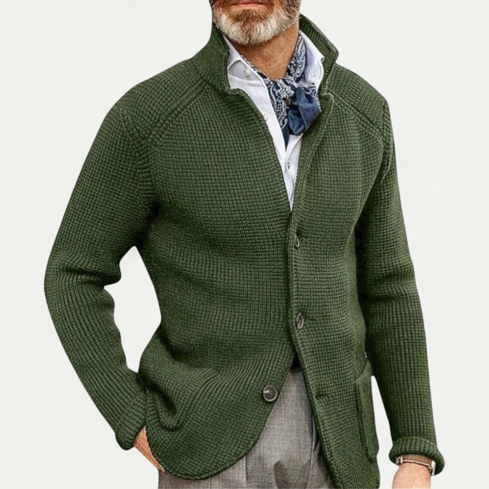 Oxford Textured Knit Cardigan