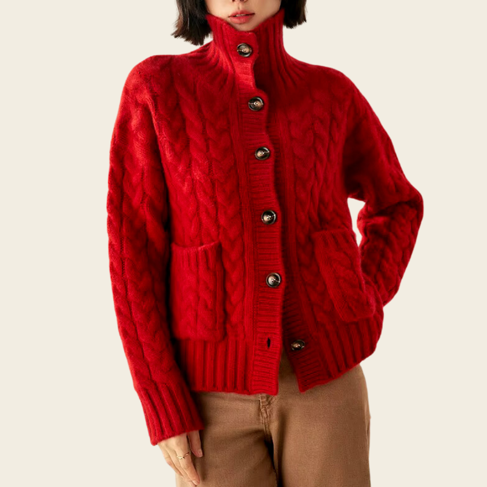 Malta Wool Turtleneck Cardigan