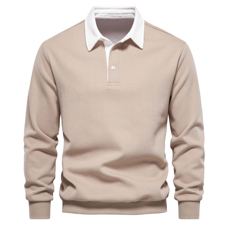 Langford Polo Collar Knit Sweater – Cotton Blend