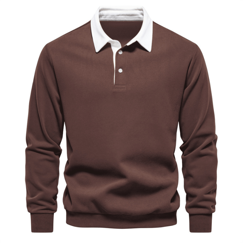 Langford Polo Collar Knit Sweater – Cotton Blend