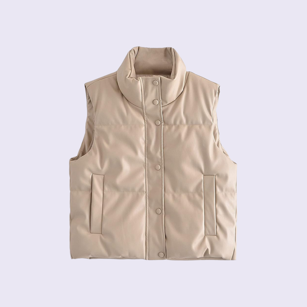 Althea Faux Leather Puffer Vest
