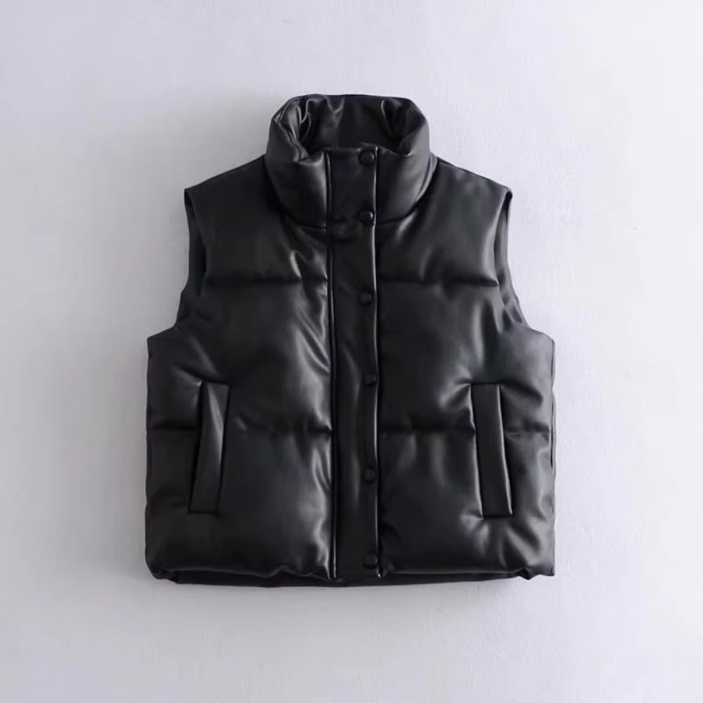 Althea Faux Leather Puffer Vest
