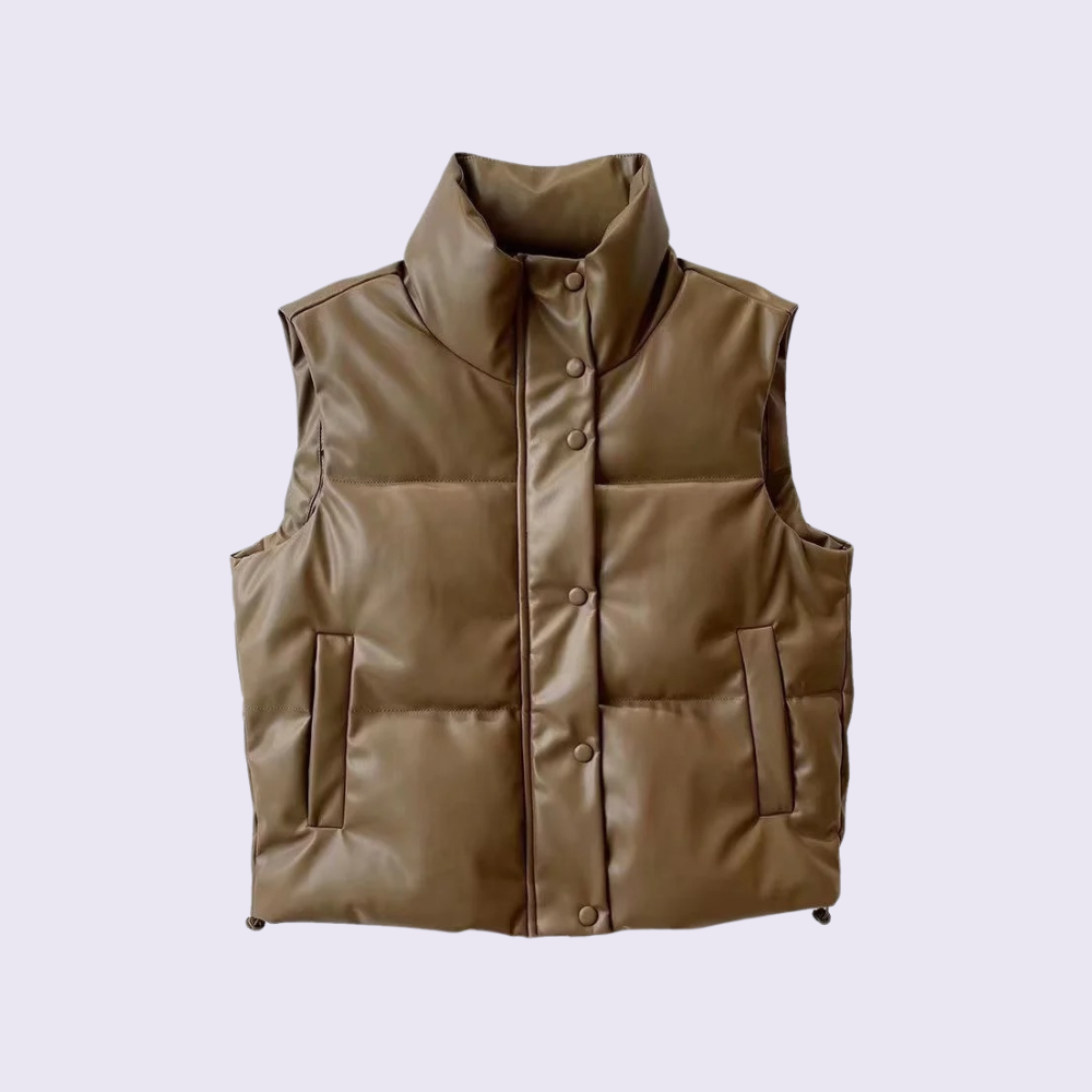 Althea Faux Leather Puffer Vest